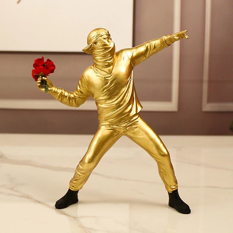 Flower Thrower Sculpture - Banksy - Magnito